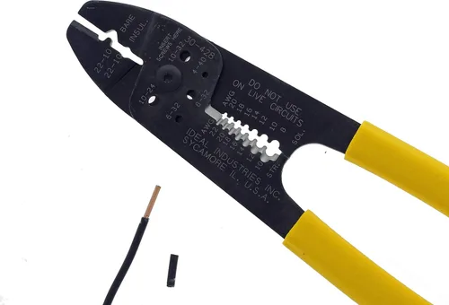 Miniatura 3 de IDEAL Electrical 30-428 Combo de tira y herramienta de crimpado, crimpadora de alambre de precisión, pelacables con 3 nidos de engarzado, agarre