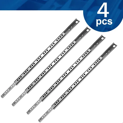Miniatura 2 de 4 guías de cajón con rodamientos de bolas de 16 pulgadas / 15.984 in, 2 rieles de metal plegables, riel deslizante bidireccional con tornillos