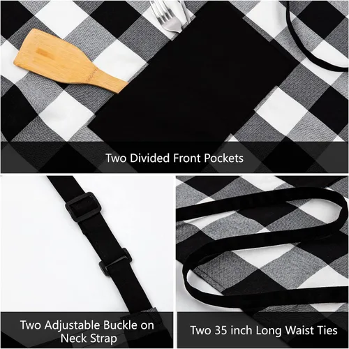 Miniatura 4 de Jubatus Delantales Buffalo Check, negro y blanco Check