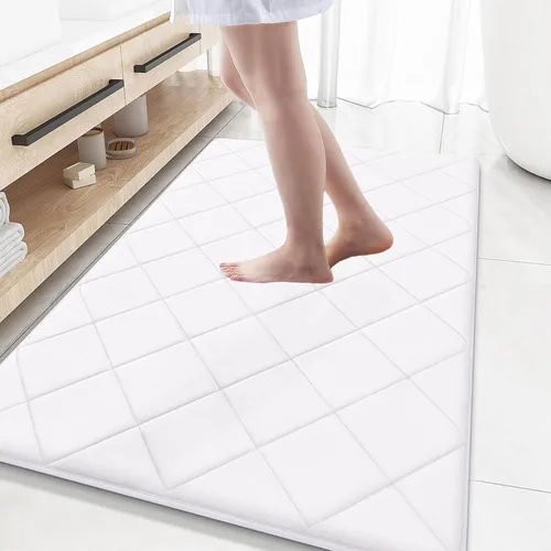 Miniatura 33 de OLANLY Tapete de baño de espuma viscoelástica de 24 x 16 pulgadas, ultra suave y absorbente, lavable a máquina, cómodo tapete de baño para suelo
