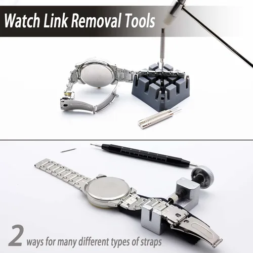 Miniatura 4 de GLDCAPA - Kit de reparación de relojes, kit de repuesto de batería de reloj profesional, herramientas de reparación de relojes con estuche