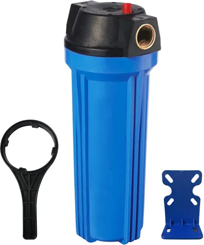 Miniatura 2 de Geekpure Sistema de filtro de agua para toda la casa de 10 pulgadas con carcasa azul y sedimento de PP enrollado, puerto de latón NPT de 3/4
