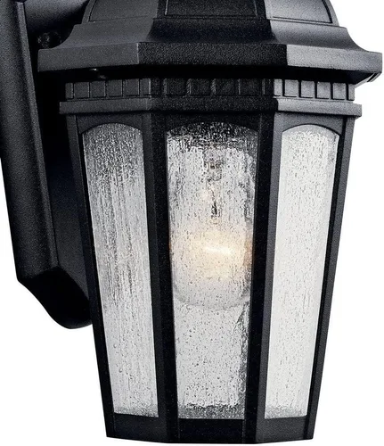 Miniatura 3 de Kichler Courtyard - Lámpara de pared para exteriores de 11 pulgadas con cristal transparente con textura negra