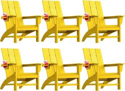 Miniatura 24 de Silla Adirondack moderna, sillas de patio de plástico HDPE para todo tipo de clima, silla para hoguera, sillas de césped al aire libre para terraza
