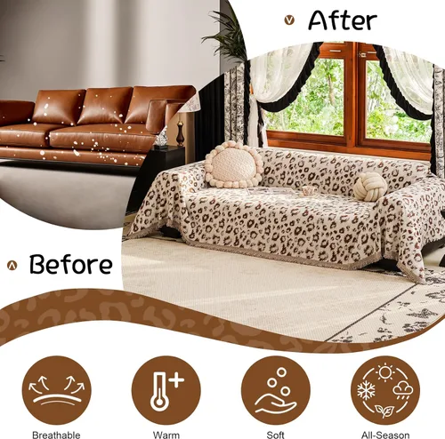 Miniatura 218 de VClife Fundas de sofá bohemio de felpilla para sofá seccional, fundas de sofá suaves y antideslizantes para sofá de 2 cojines, protector de muebles