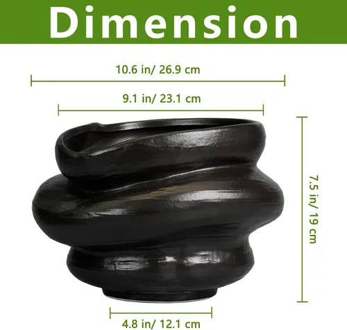 Miniatura 3 de Macetas de cerámica para plantas de 10.6 pulgadas, macetas de bonsái para plantas de interior con orificio de drenaje, maceta decorativa al aire