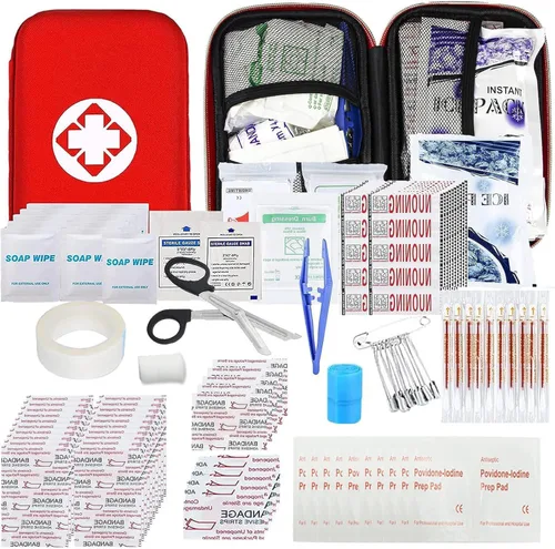 Miniatura 11 de Kit de Primeros Auxilios de Supervivencia para Coche-Hogar Kit de Emergencia - Morado 273 Piezas Equipo Suministros de Viaje Set de Primeros