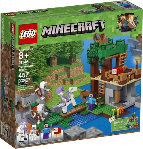 Miniatura 4 de LEGO 21146 Minecraft El ataque de esqueleto - Kit de construcción (457 piezas)