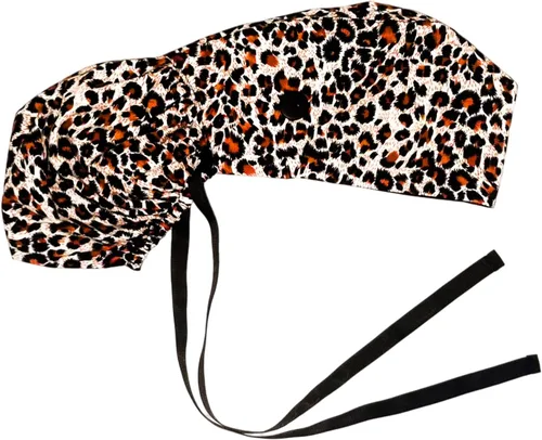 Miniatura 10 de Gorra médica con interior sedoso, gorro de algodón con banda para el sudor y botones, cola de caballo ajustable