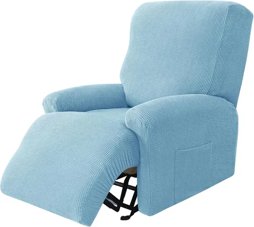 Miniatura 8 de CONRUSER Funda elástica para sillón reclinable, 4 piezas, funda gruesa para sofá de un solo asiento, funda de jacquard suave para sillón reclinable