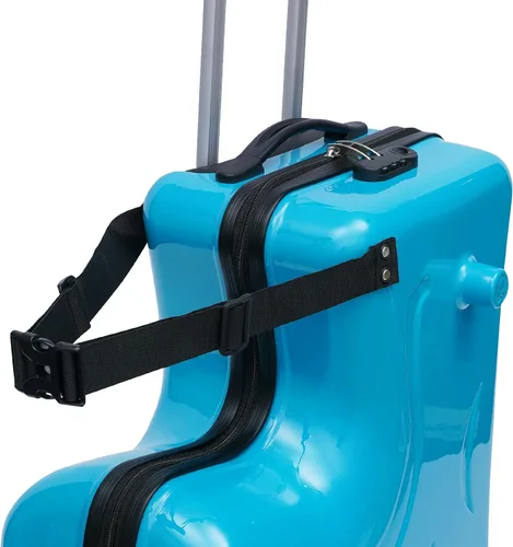 Miniatura 7 de Maleta para niños de 20 pulgadas, maleta portátil para niños, maleta de viaje para niños, equipaje para niños con rueda universal y cerradura, azul