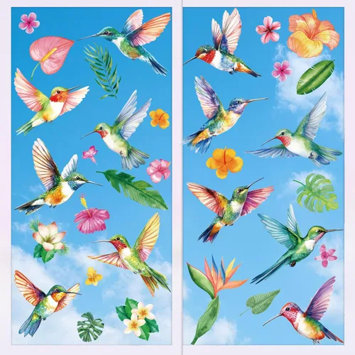 Miniatura 14 de Decoraciones patrióticas para ventanas del 4 de julio, 9 hojas de calcomanías de ventana de bandera estadounidense para ventanas de vidrio