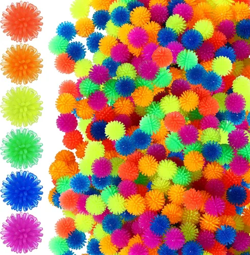200 bolas de seto puntiagudas, multicolor, pequeña, minibola de puercoespín, alivio del estrés, suave, sensorial, relajante, juguetes para la