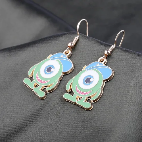 Miniatura 4 de KUIYAI Regalo de mercancía de la película monstruo ojo grande Mike Lovers pendiente llavero regalo para WDW Fandom