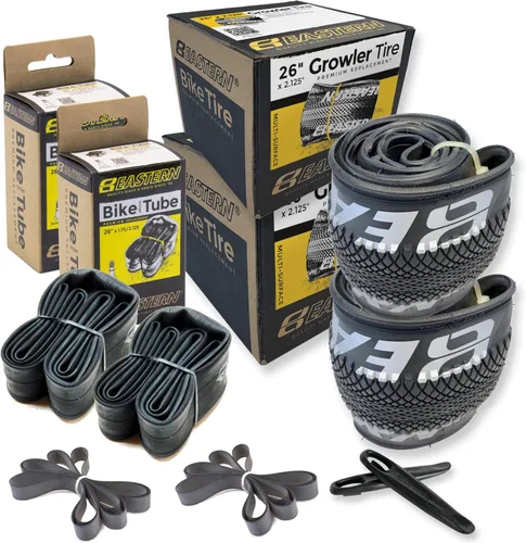 Eastern Bikes Growler Neumático 26 x 2.125 pulgadas Kits de repuesto de neumáticos con o sin tubos interiores. Incluye herramientas. Se adapta a