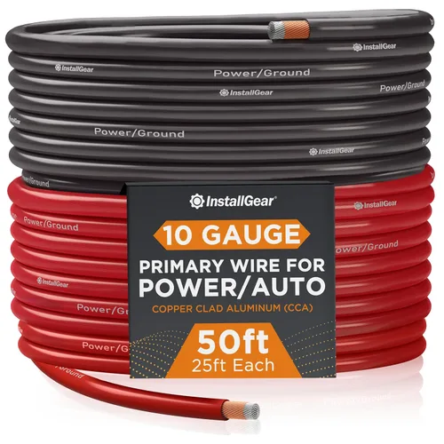 Miniatura 18 de InstallGear Cable de tierra de aluminio recubierto de cobre calibre 1/0 (25 pies) CAA - Cable principal automotriz, cable de alimentación y tierra