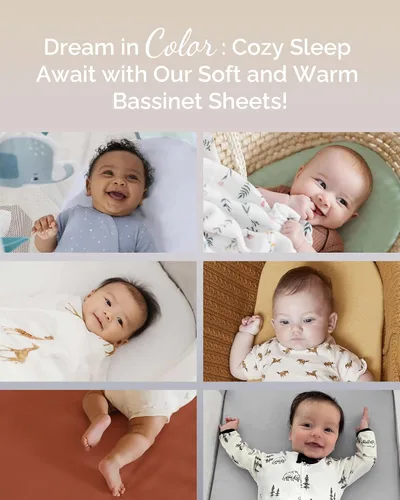 Miniatura 6 de Sábanas bajeras de moisés compatibles con 4moms Breeze Plus modelo 1045, suaves y sedosas, sábanas elásticas de alta calidad, naranja quemado