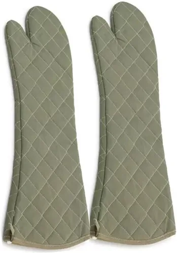 Miniatura 5 de Linwnil Guantes de horno resistentes al calor extra largos de 24 pulgadas Guantes de horno nuevos de algodón Guantes de cocina de alta temperatura