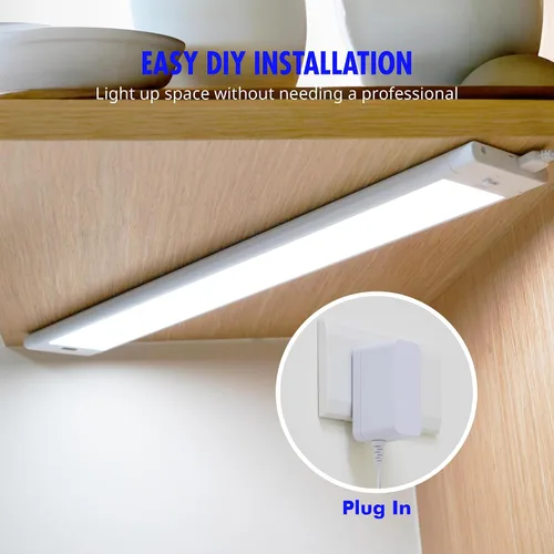 Miniatura 5 de La iluminación LED para debajo del gabinete de 24 pulgadas tiene sensor de onda manual, atenuación continua, 5 CCT, delgada y compacta, luz