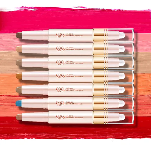 Miniatura 6 de Sombra de ojos en barra crema, 2 tonos con purpurina degradada brillante doble cabezal, herramienta de maquillaje de ojos impermeable de larga