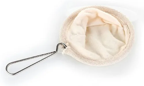 Miniatura 2 de 2 piezas de tela de franela filtro de café filtro de café pequeño calcetín tela filtro de té gotero con mango de acero inoxidable