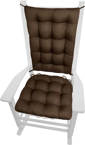 Barnett Home Decor Cojines de silla mecedora de algodón color marrón pato – Tamaño estándar – Relleno de espuma de látex cojín de asiento y respaldo