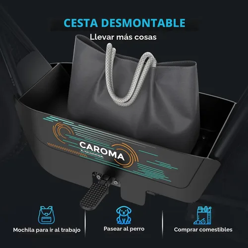 Miniatura 7 de Caroma Peak - Patinete eléctrico de 1200 W con asiento, motocicleta eléctrica de 16 pulgadas con neumáticos gruesos, rangos máximos de 30 millas