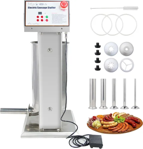 Hakka Procesador de Alimentos Comercial de 25 LB de Acero Inoxidable Eléctrico para Embutir Salchichas y Fabricante Vertical de Relleno de Salchichas