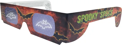 Miniatura 3 de 3 gafas de Halloween – Lentes holográficas de murciélago, calabaza y calavera en marcos de papel – Ojos festivos – Gafas holográficas 3D