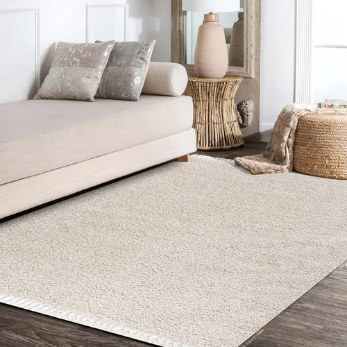 Miniatura 6 de JONATHAN Y Mercer Shag - Alfombra de felpa con borlas color crema para interiores, 3 x 5 pies, contemporánea, moderna, fácil de limpiar, para sala