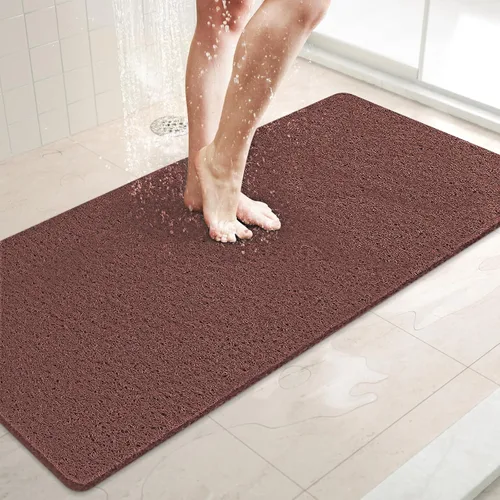 Miniatura 52 de LuxStep - Tapete de ducha, de 24 x 36 pulgadas, tapete de baño antideslizante con drenaje, tapete de baño de cloruro de polivinilo, de secado Gris