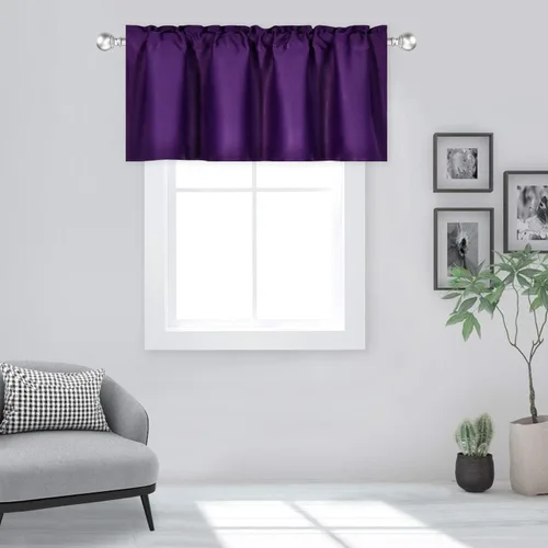 Miniatura 17 de DECOVSUN Cenefas Aqua para ventanas de cocina, con bolsillo para barra, opacas, con aislamiento térmico, 1 panel de 42 x 18 pulgadas