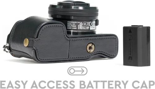 Miniatura 2 de MegaGear Ever Ready - Funda de piel para cámara compatible con Sony Alpha A6300, A6000