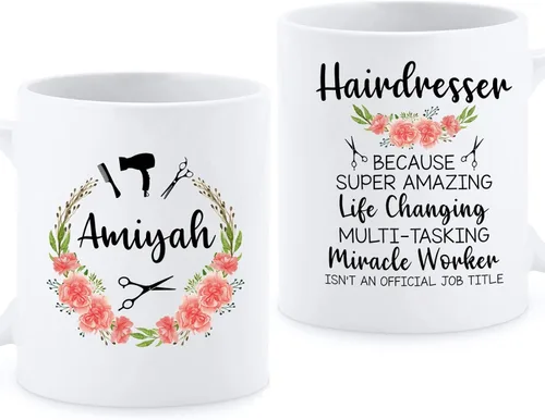 Miniatura 13 de Taza de peluquería, taza de café para peluquería, taza de café personalizada para estilista, taza con nombre personalizado Becomes A Hairstylist