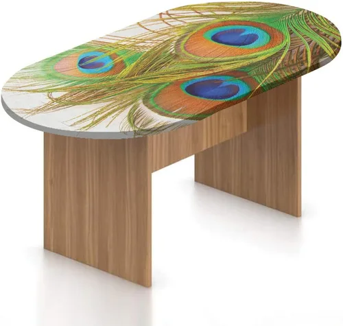 Miniatura 13 de XISUNYA Mantel ovalado ajustable, mantel de poliéster elástico de pavo real, mantel ajustable con estampado de flor de primavera japonesa, se adapta