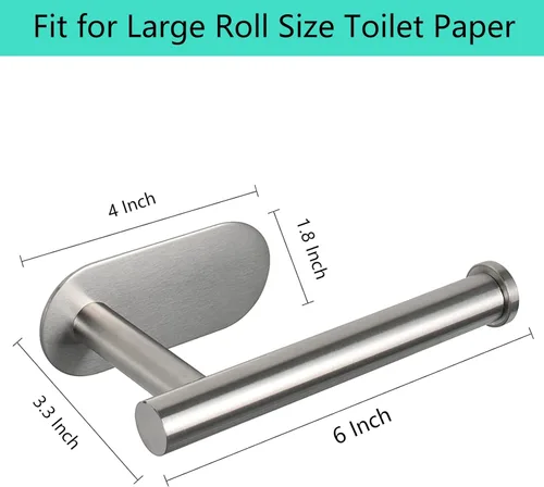 Miniatura 6 de Soporte autoadhesivo de acero inoxidable para papel higiénico, sin taladrar, adecuado para baño, cocina, RV (níquel cepillado)