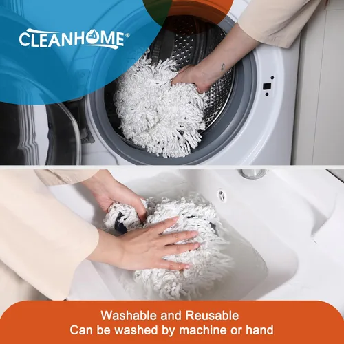 Miniatura 7 de CLEANHOME Trapeador de polvo comercial de 24 pulgadas para limpieza de suelos, trapeador de piso resistente con mango largo extensible de 59