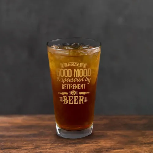 Miniatura 6 de BAD BANANAS Regalos de jubilación – Buen estado de ánimo – Vaso de cerveza de 16 onzas con tinta auténtica de oro de 10 quilates – Regalos