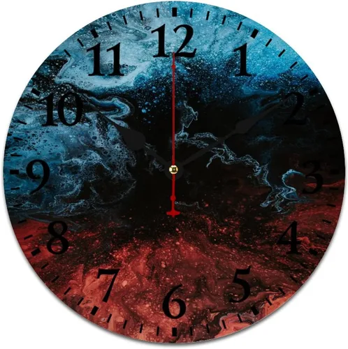 Miniatura 18 de Relojes de pared de madera de 12 pulgadas con piedra de mármol blanco, relojes de pared para interiores, sin tictac, dibujo de números arábigos