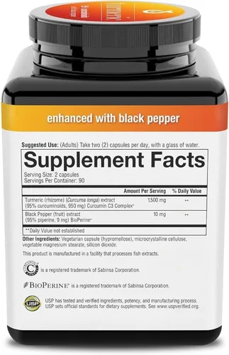 Miniatura 3 de Youtheory Cúrcuma Extra Strength - 1,000 mg - Apoya la salud muscular y articular* - Contiene biopotenciadores, curcuminoides y extractos de hierbas