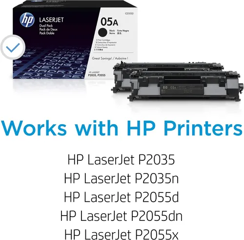 Miniatura 2 de HP, cartucho de tóner negro HP 05A (CE505A), 2 cartuchos de tóner (CE505D)