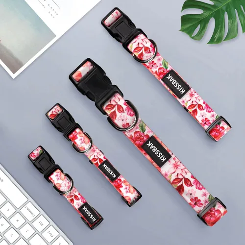 Miniatura 2 de Collar de perro para perros grandes - Diseño especial lindo collar de perro para niña, suave, ajustable, floral, para cachorro, para perros