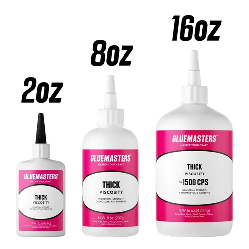 Miniatura 2 de Pro Line - 16 OZ - Súper adhesivo de cianoacrilato (CA) de grado profesional de Glue Masters - Adhesivo de viscosidad gruesa de 1500 CPS