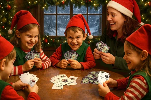 Miniatura 6 de Divertido juego de cartas navideñas para familias y amigos Edades 7+, 3–6 jugadores, gran regalo secreto de Papá Noel y relleno de calcetín