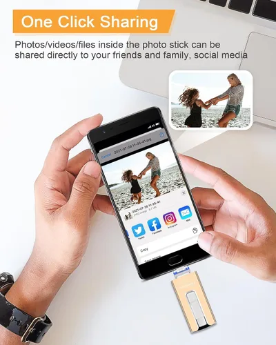 Miniatura 8 de GNASEET 256GB USB Flash Drive for Phone and Pad, Photo Stick High Speed External USB Thumb Drives Photo Storage Memory Stick for Save More Photos