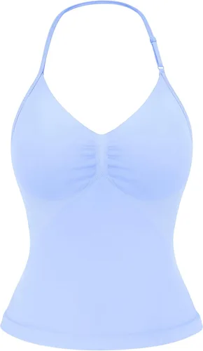 Miniatura 22 de YEOREO SoftHue Impact Longline Top de Tirantes para Mujer Camiseta sin Mangas Halter para Ejercicio sin Espalda Gimnasio Longline con Correa