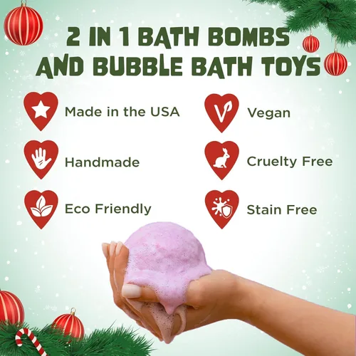 Miniatura 7 de Bombas de baño místicas para niñas y niños con juguetes sorpresa en el interior (paquete de 6) – Bombas de baño de burbujas grandes para niños