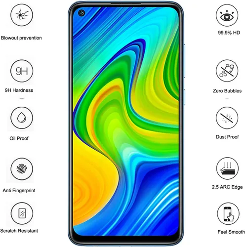 Miniatura 8 de Funda para Xiaomi Redmi Note 9 con protector de pantalla de vidrio templado Hybrid Heavy Duty Armor Funda protectora para teléfono con soporte