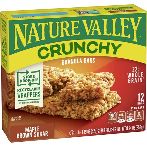 Miniatura 6 de Nature Valley Barras de granola crujientes, canela, 12 barras, 8.94 onzas (6 bolsas)