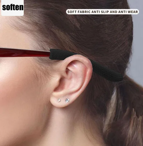 Miniatura 5 de Yauende Suave tejido de algodón para gafas de oreja, almohadillas de patillas para gafas, manga antideslizante cómoda y elástica